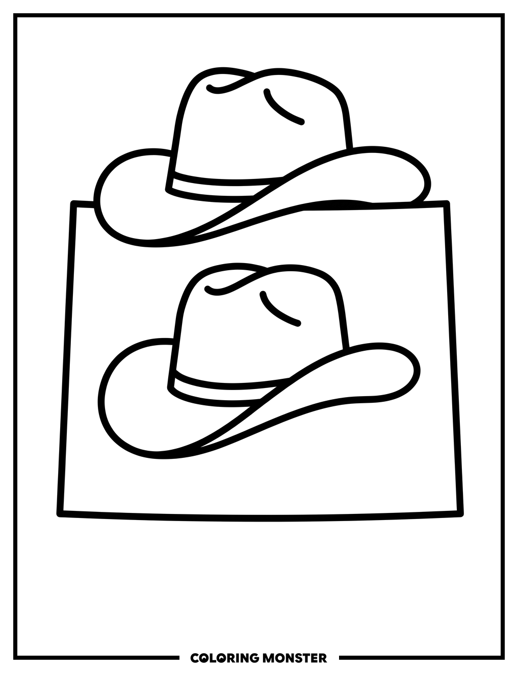 Cowboy Hat Over Wyoming State Outline Coloring Page