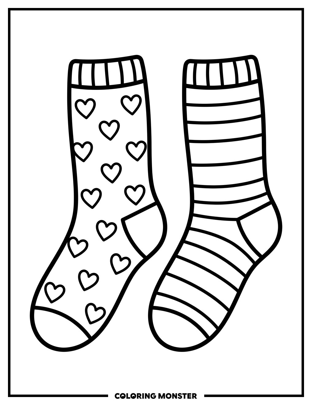 Cozy Socks Coloring Page