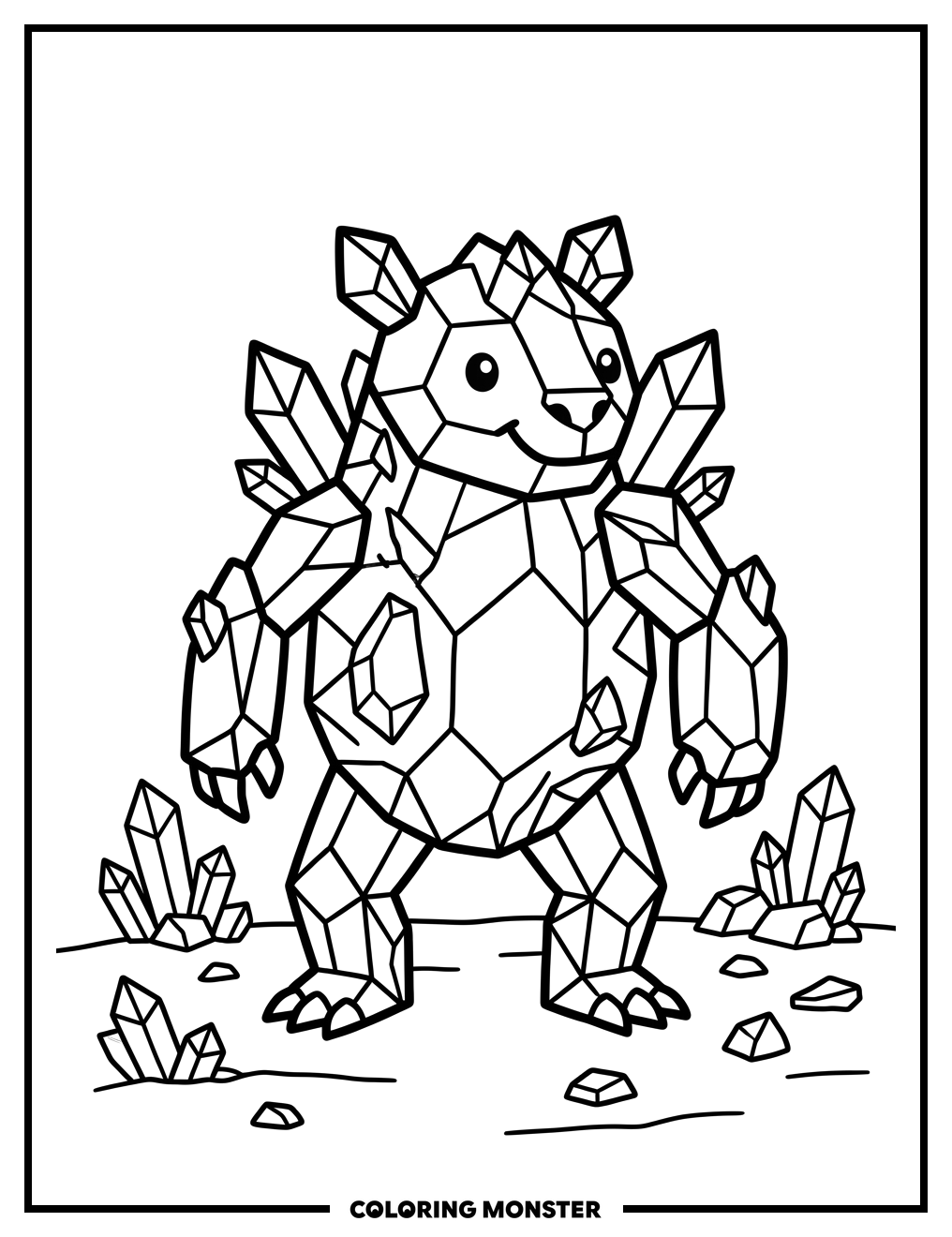 Crystal Creature Coloring Page
