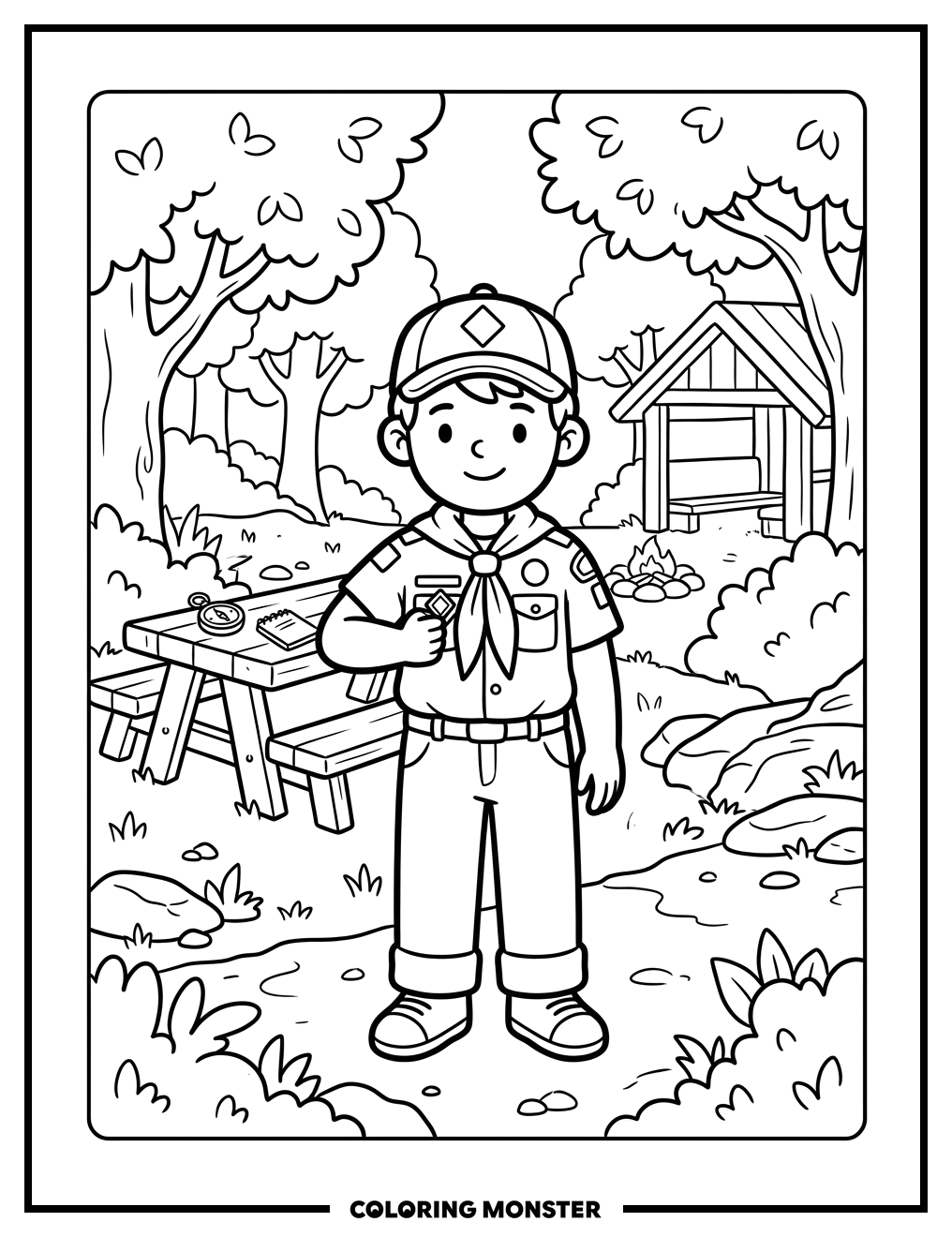 Cub Scout Earning A Badge Coloring Page