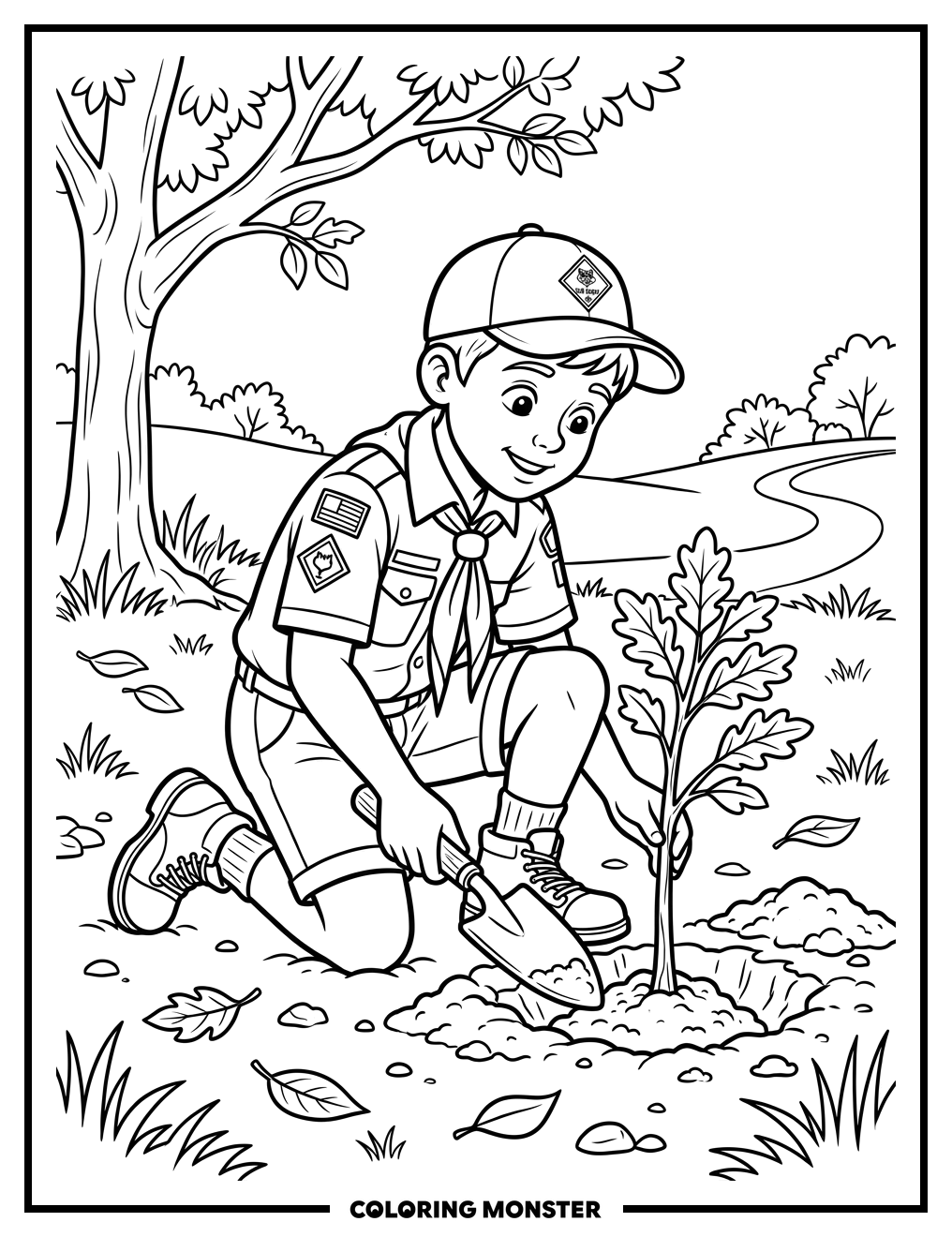 Cub Scout Planting a Tree