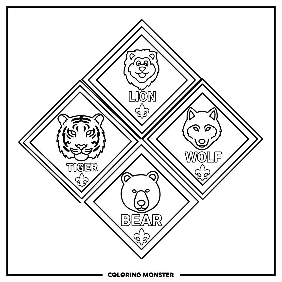 Cub Scout Rank Badges Coloring Page