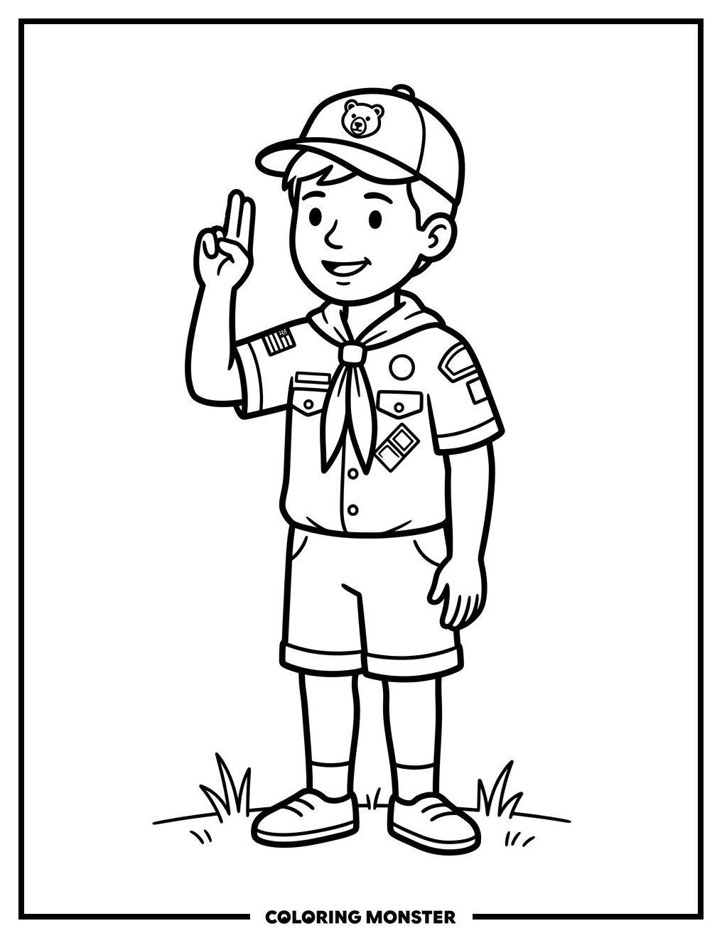 Cub Scout Salute Coloring Page