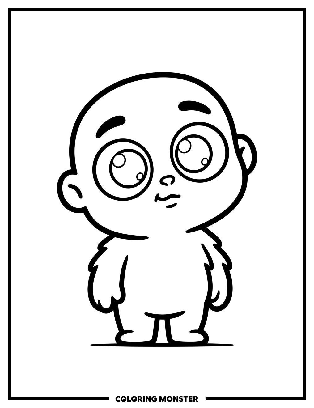 Curious Brown Bear Cub Coloring Page