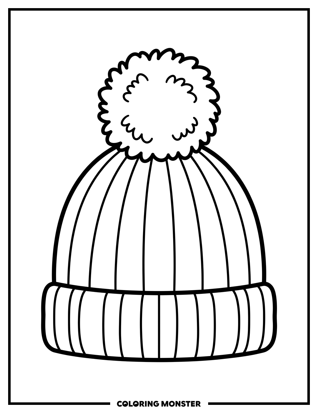 Cute Beanie Hat Coloring Page