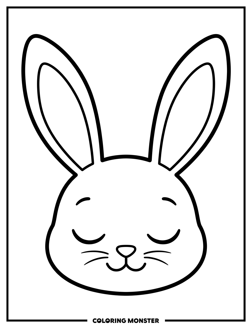 Cute Bunny Face Coloring Page