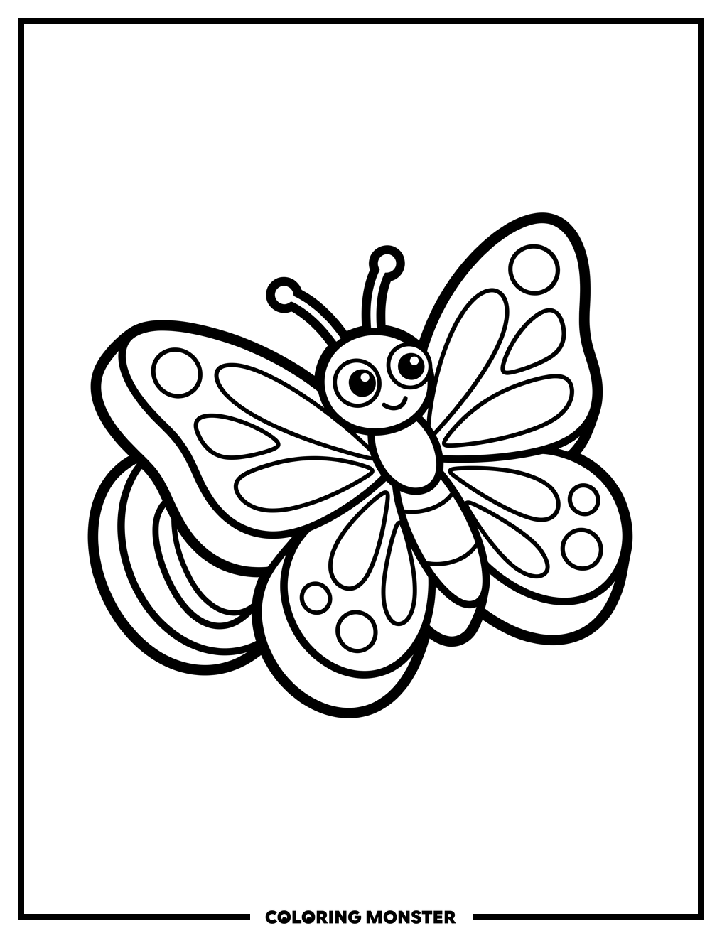 Cute Butterfly Croc Charm Coloring Page
