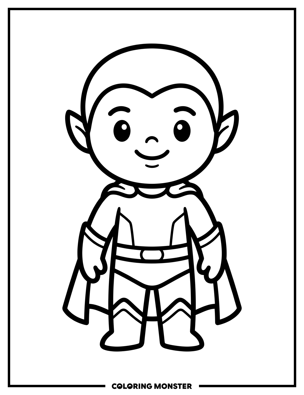 Cute Character Poses Cheerfully Coloring Page