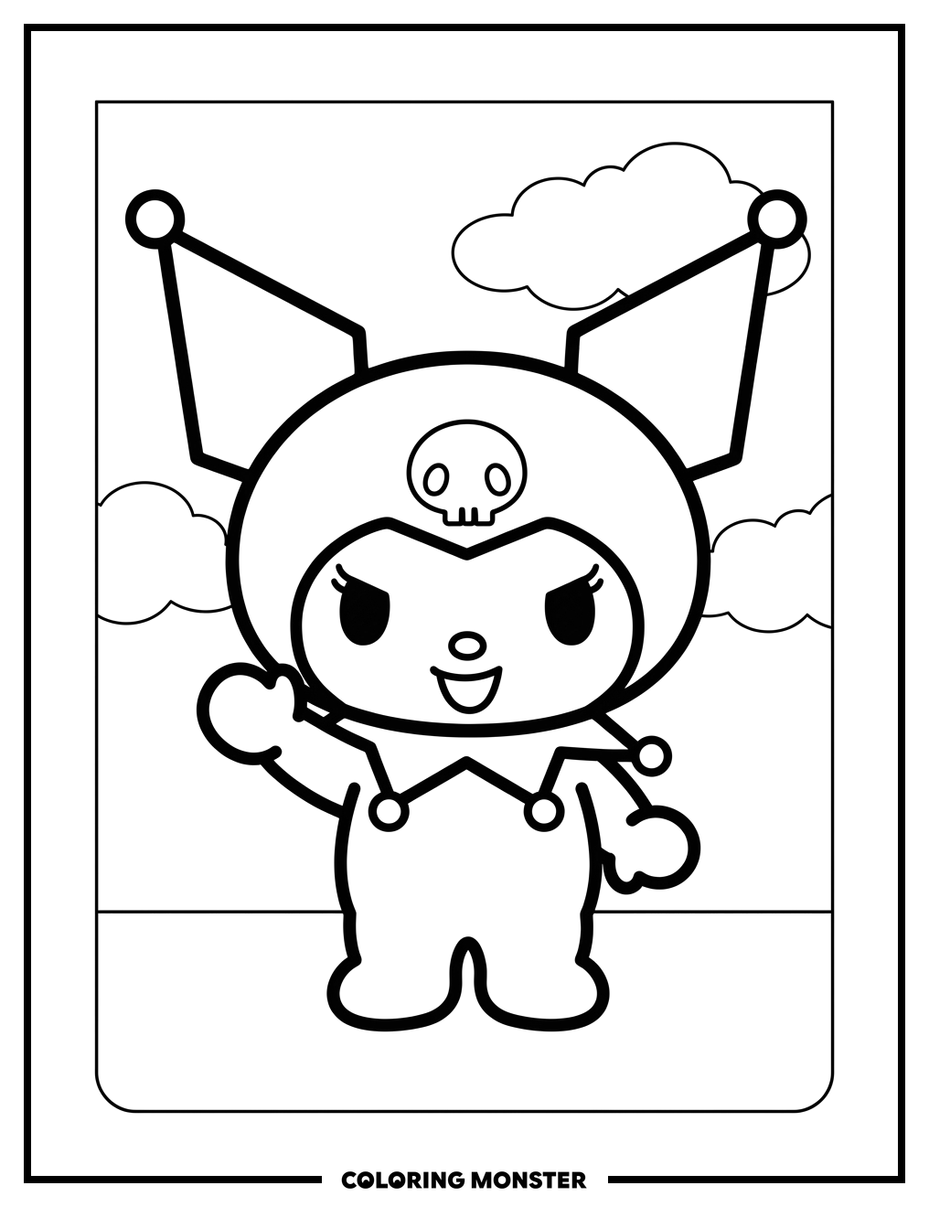 Cute Karomi Waving Hello Coloring Page