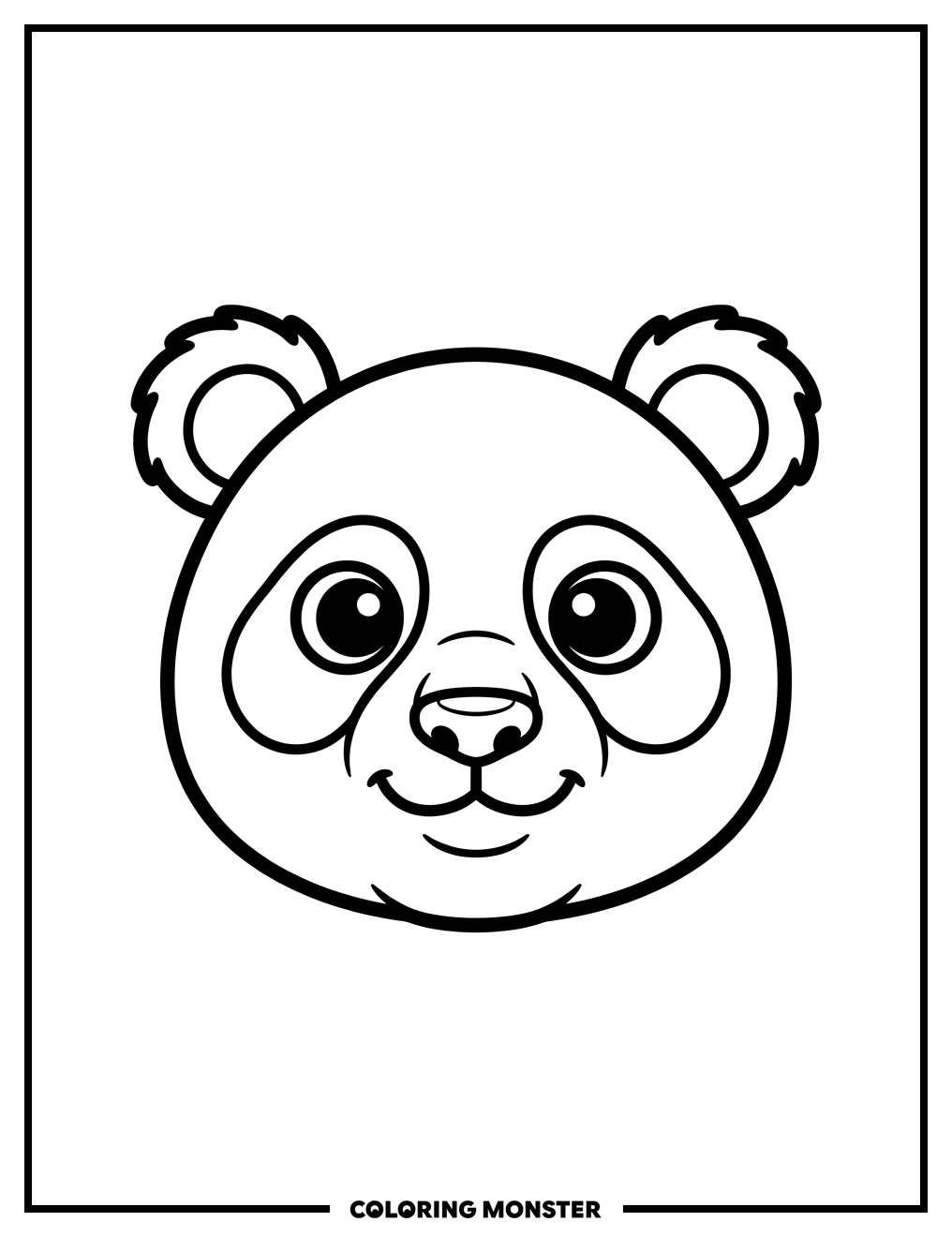 Cute Panda Face Coloring Page