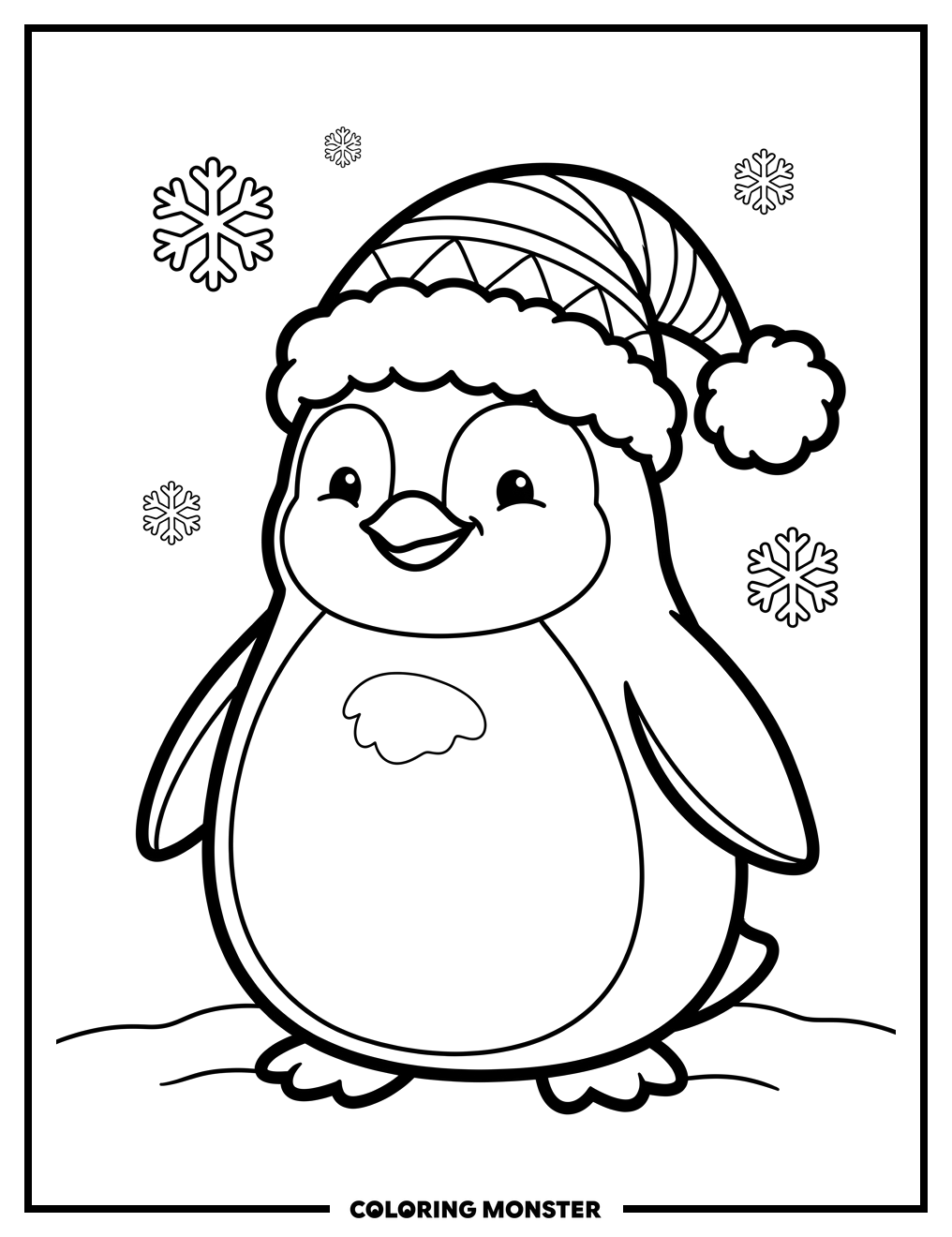 Cute Penguin In Santa Hat