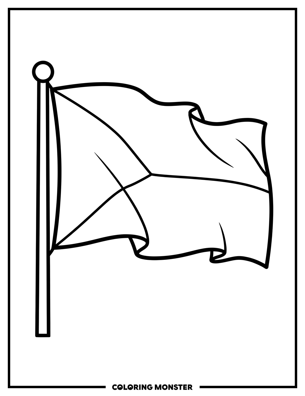 Czech Republic Flag Waving Coloring Page