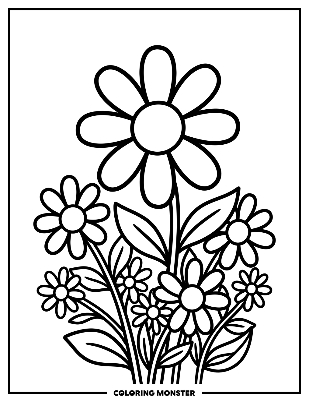Daisies in the Field Coloring Page