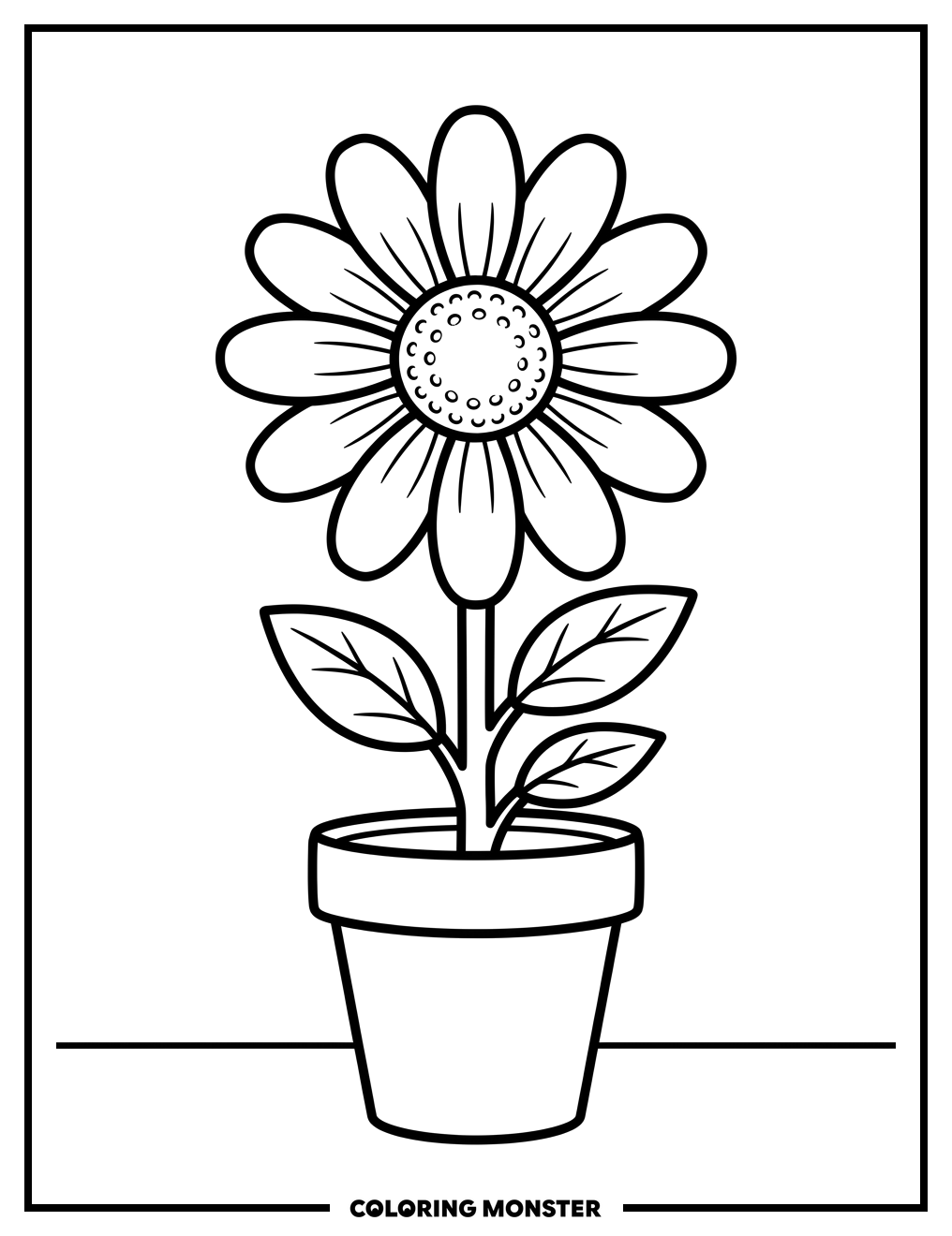 Daisy in a Pot Coloring Page