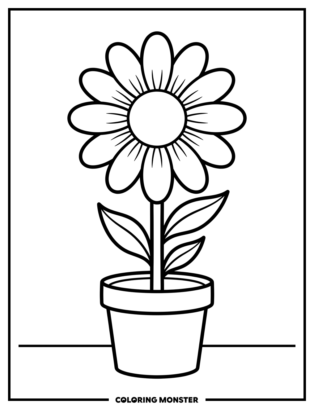 Daisy in a Pot Coloring Page