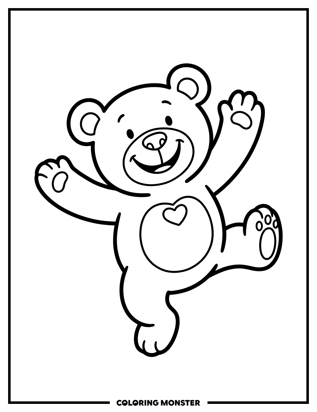 Dancing Teddy Bear Coloring Page