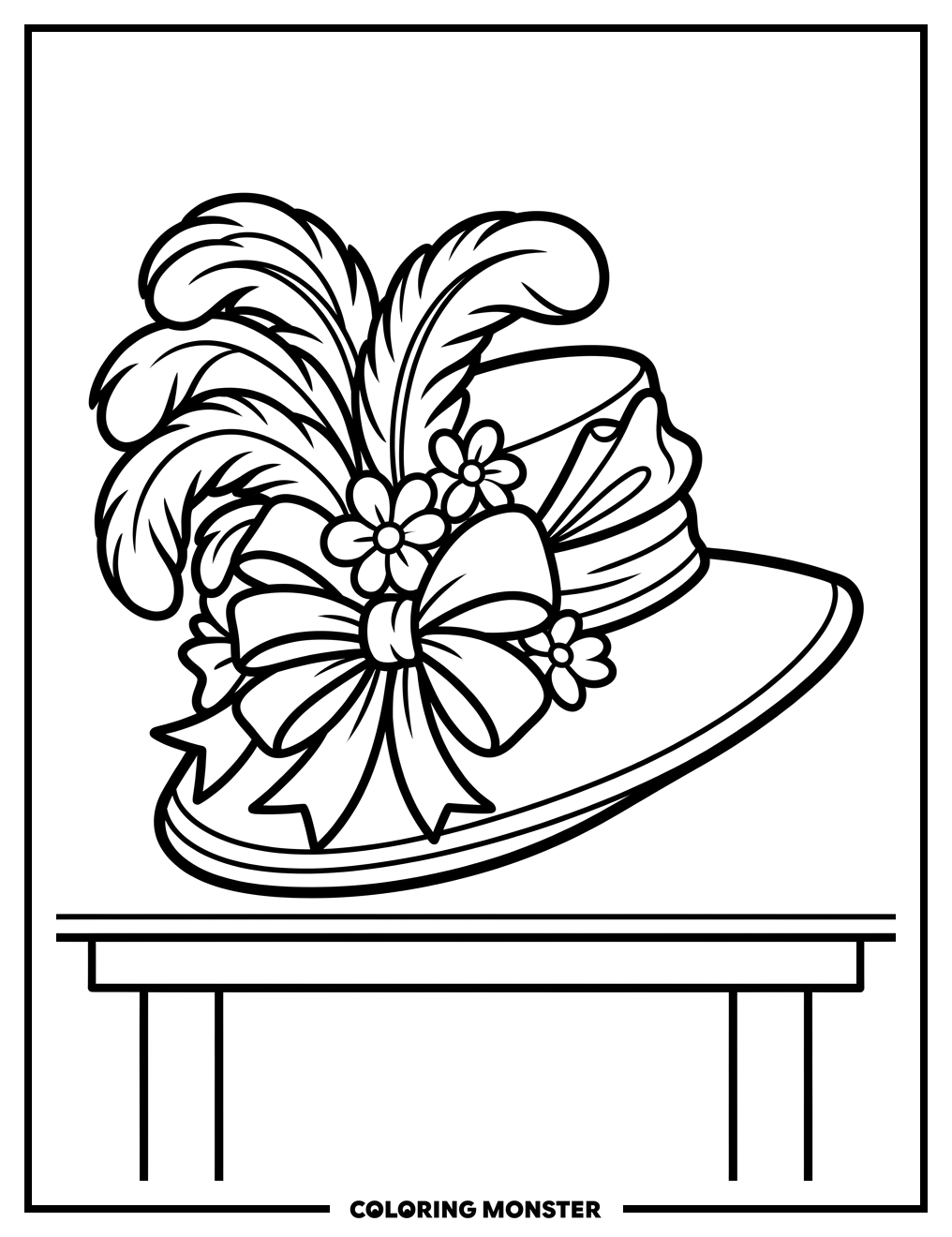 Decorative Derby Hat Coloring Page