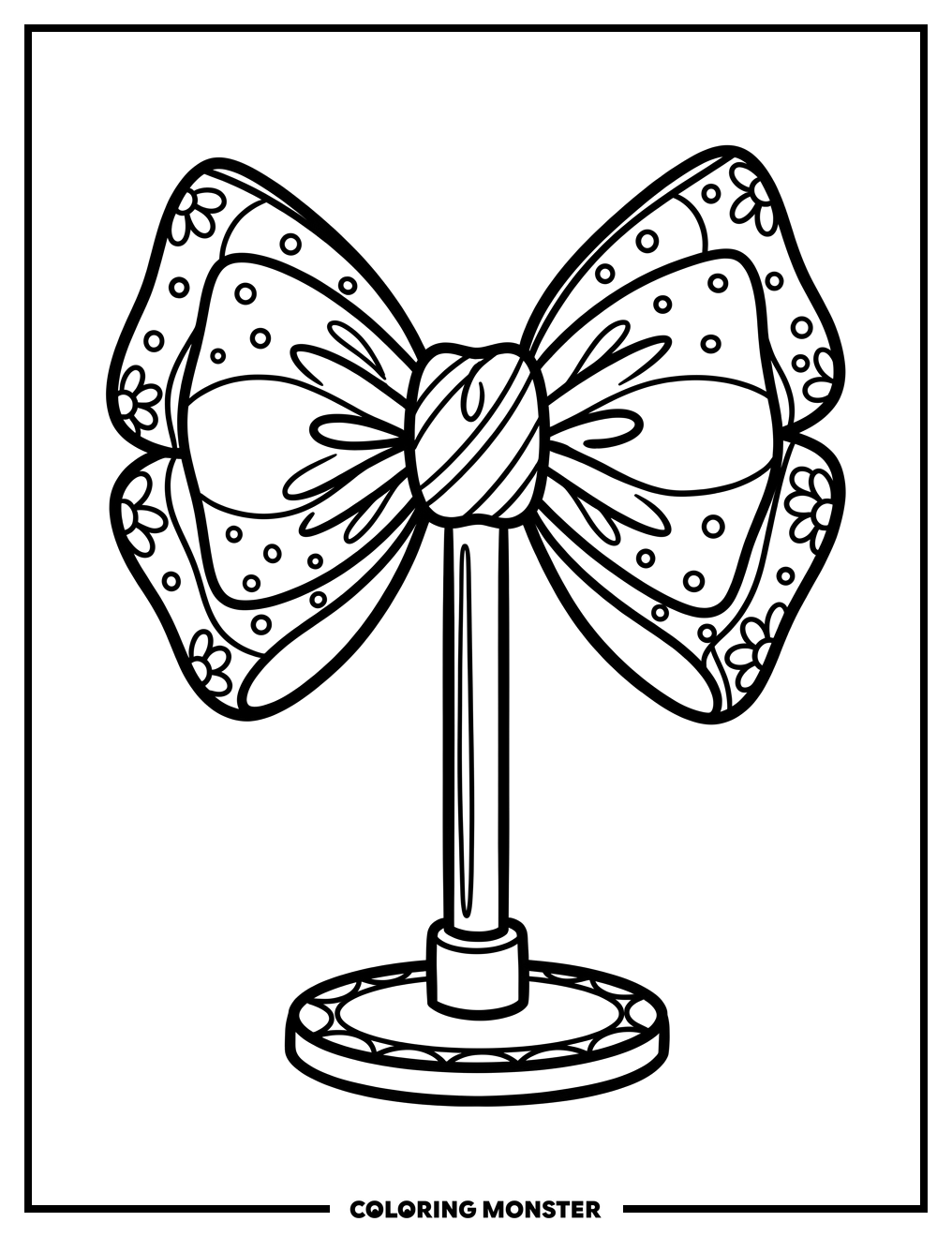 Decorative Hair Bow Coloring Page