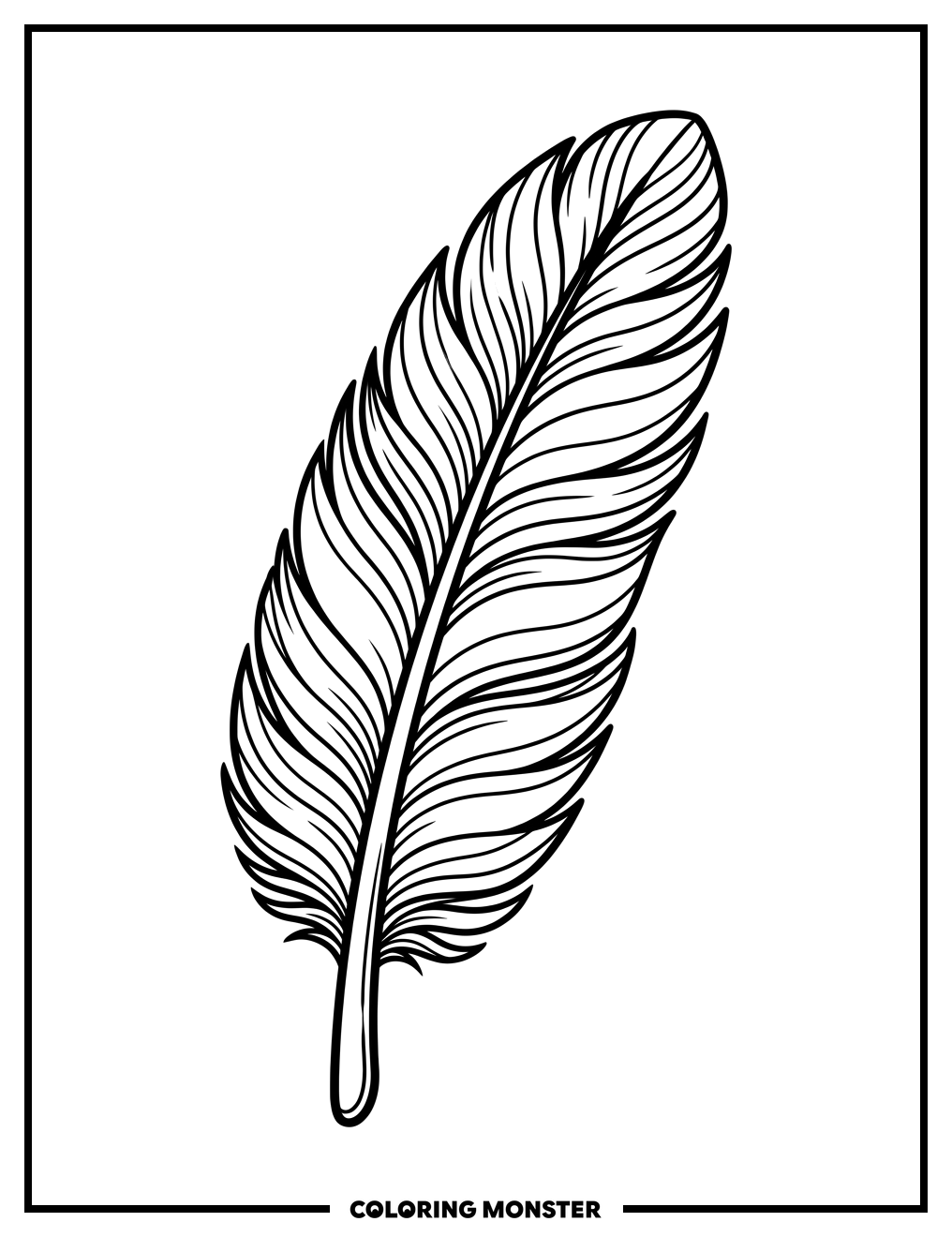 Detailed Feather Illustration Coloring Page