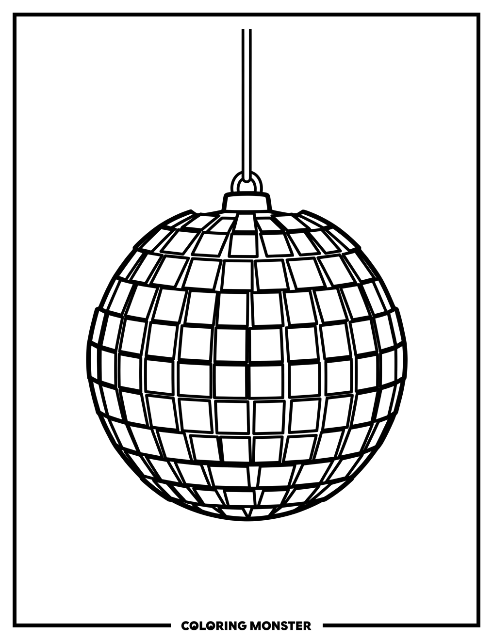 Disco Ball Coloring Page