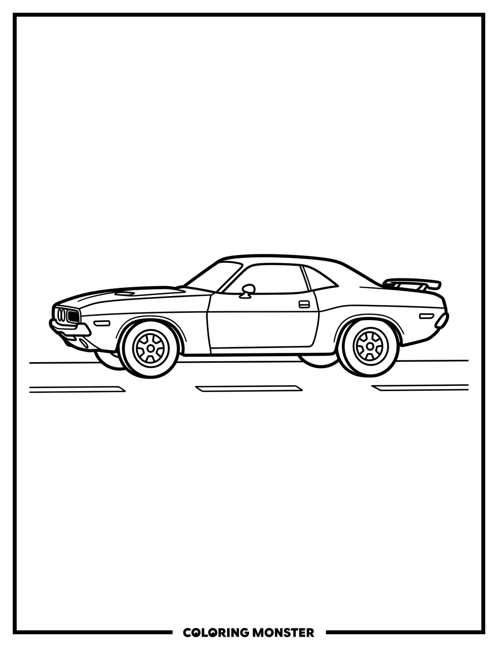 Dodge Challenger Muscle Car Coloring Page