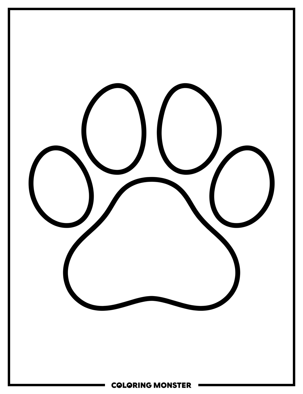 Dog Paw Print Coloring Page
