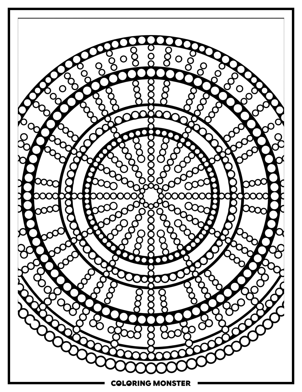Dot Mandala Pattern Coloring Page