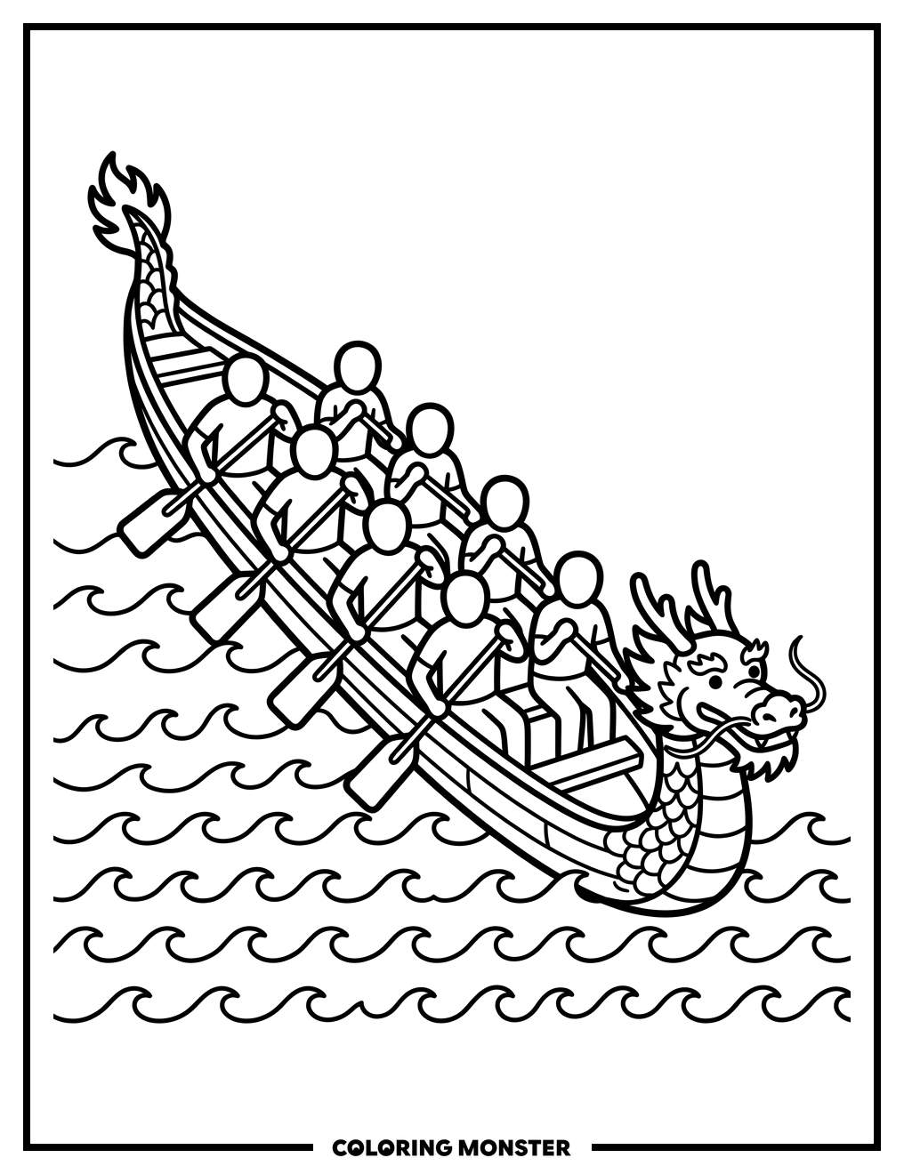 Dragon Boat Race Coloring Page