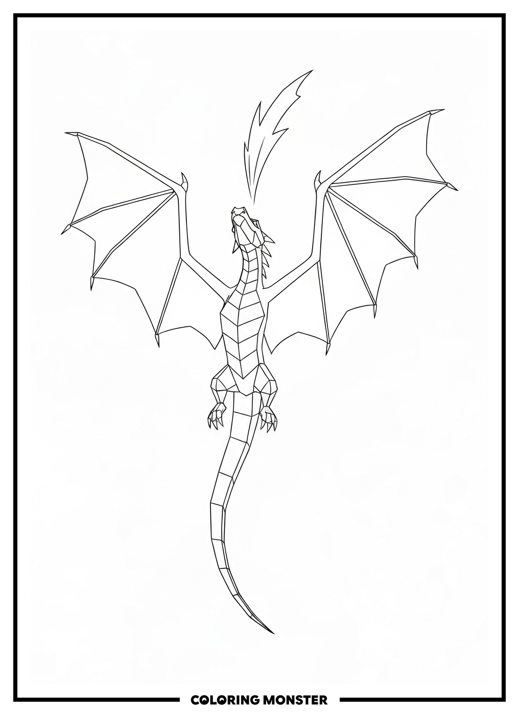 Dragon Shooting Up Into The Sky Coloring Page