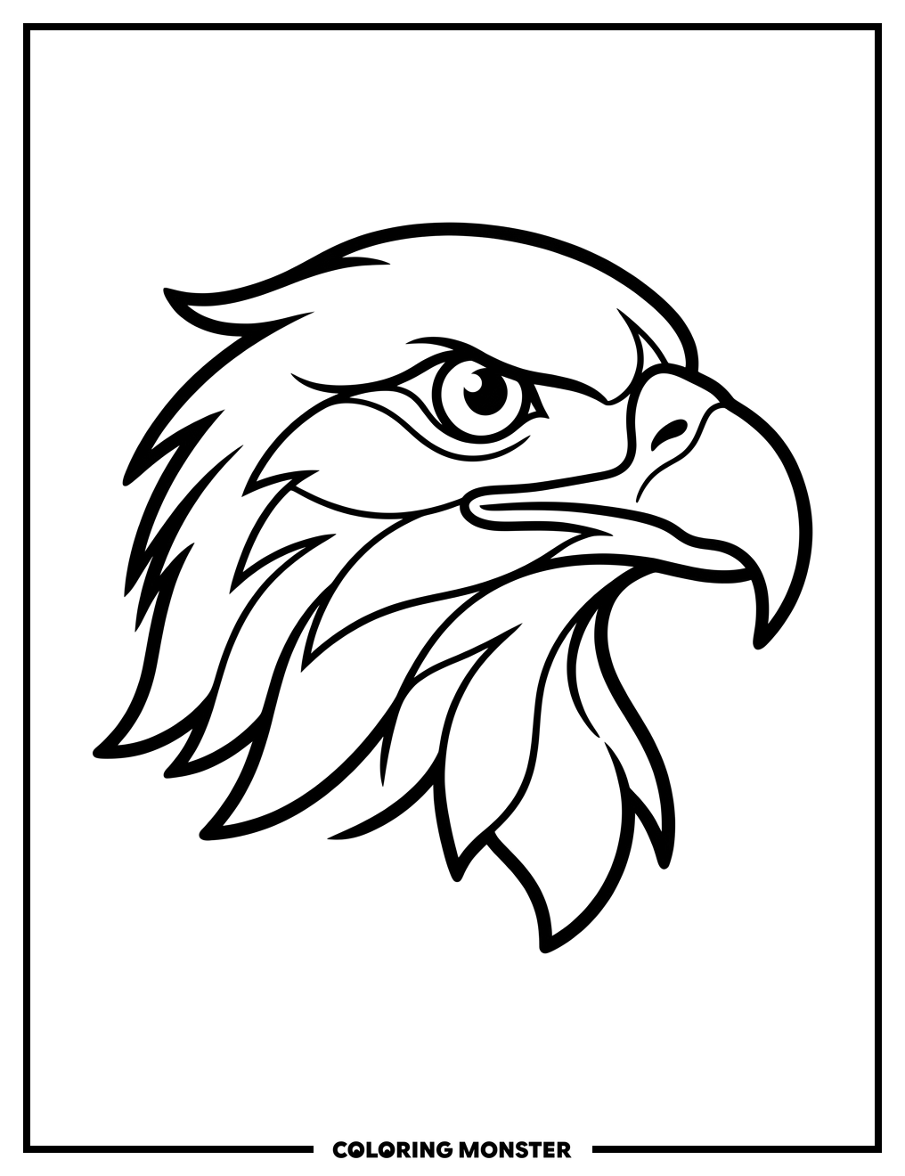 Eagle Head Profile Coloring Page