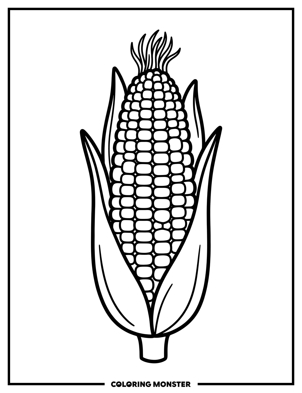 Ear of Indian Corn Coloring Page