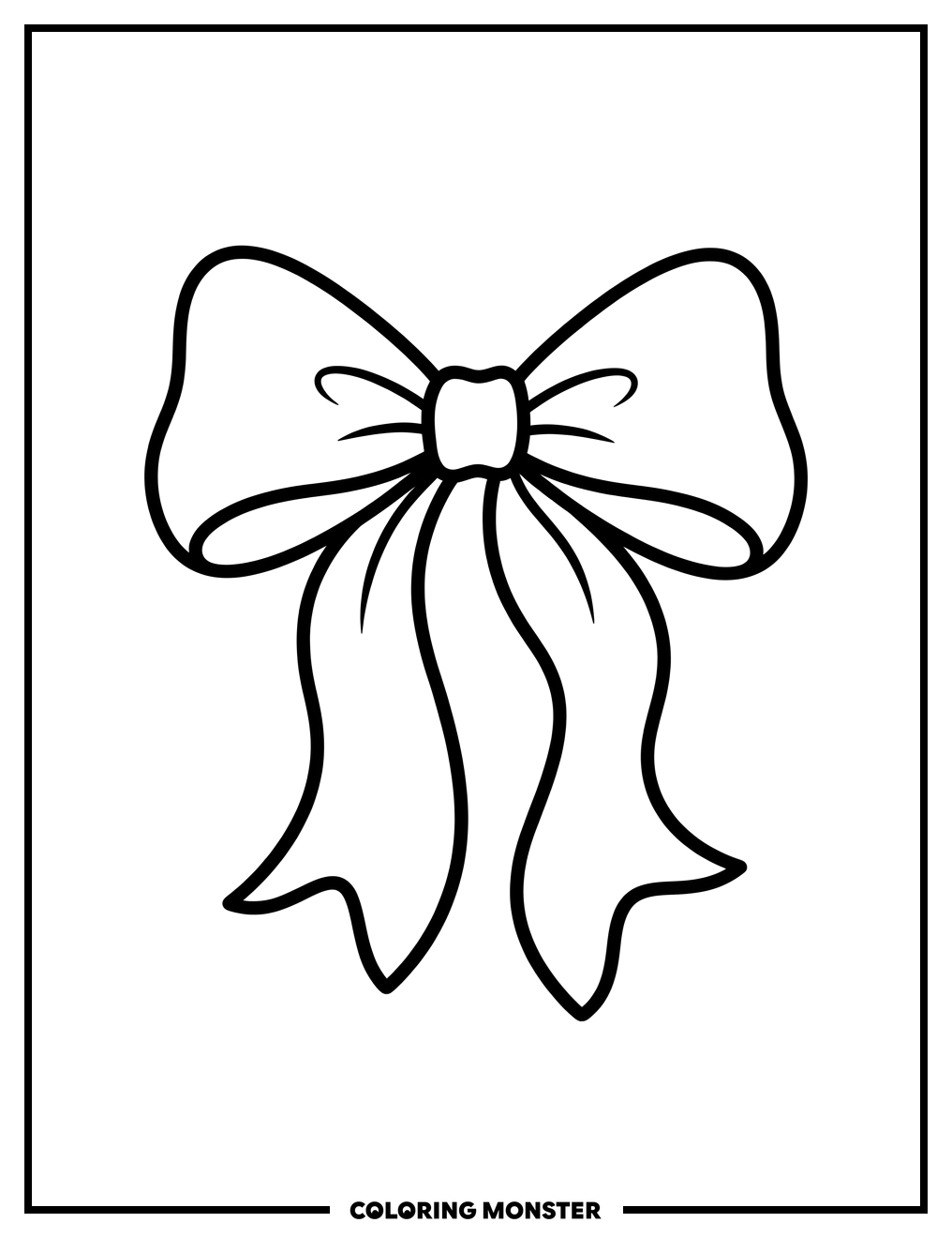Elegant Bow With Flowing Ribbons Coloring Page