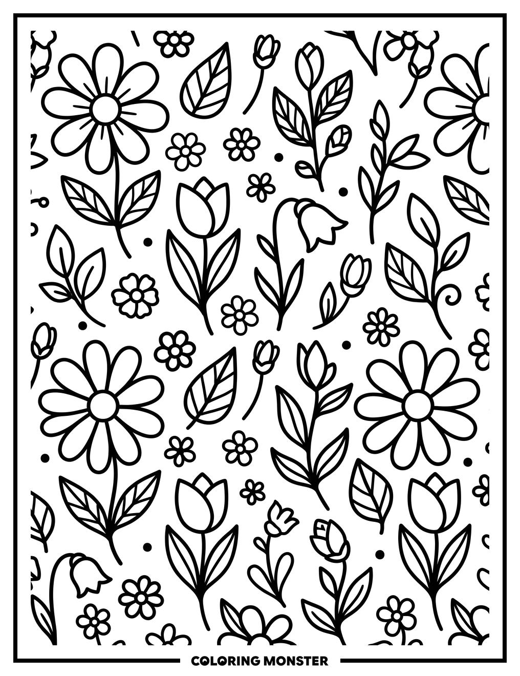 Elegant Floral Pattern Coloring Page