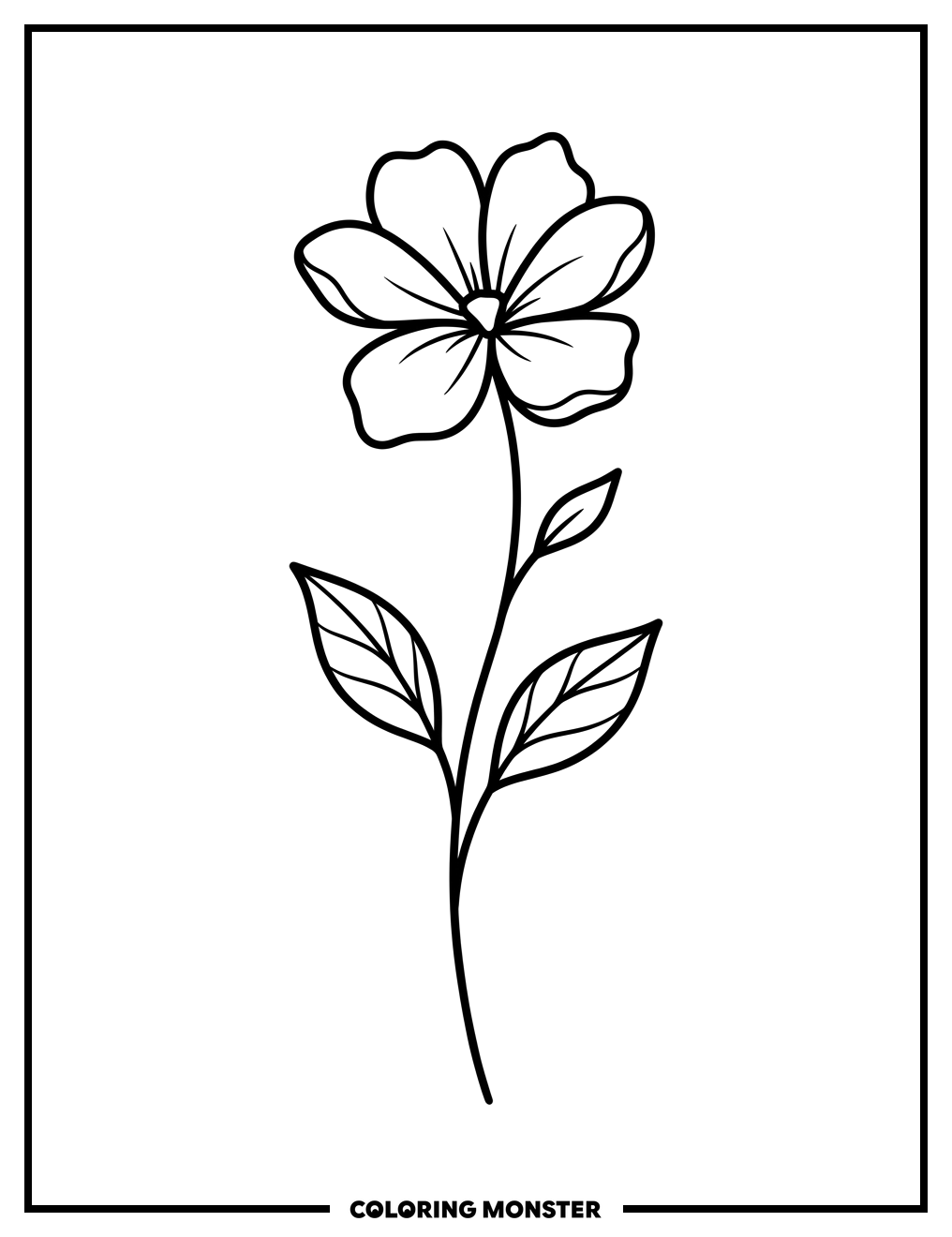 Elegant Flower Stem Coloring Page