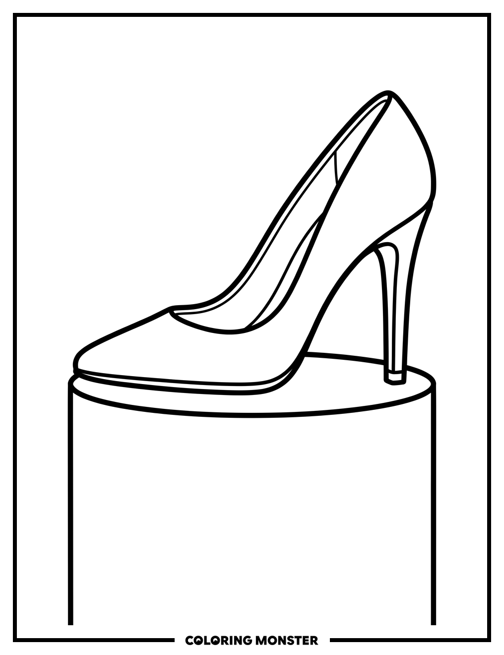 Elegant High-Heeled Shoe Coloring Page