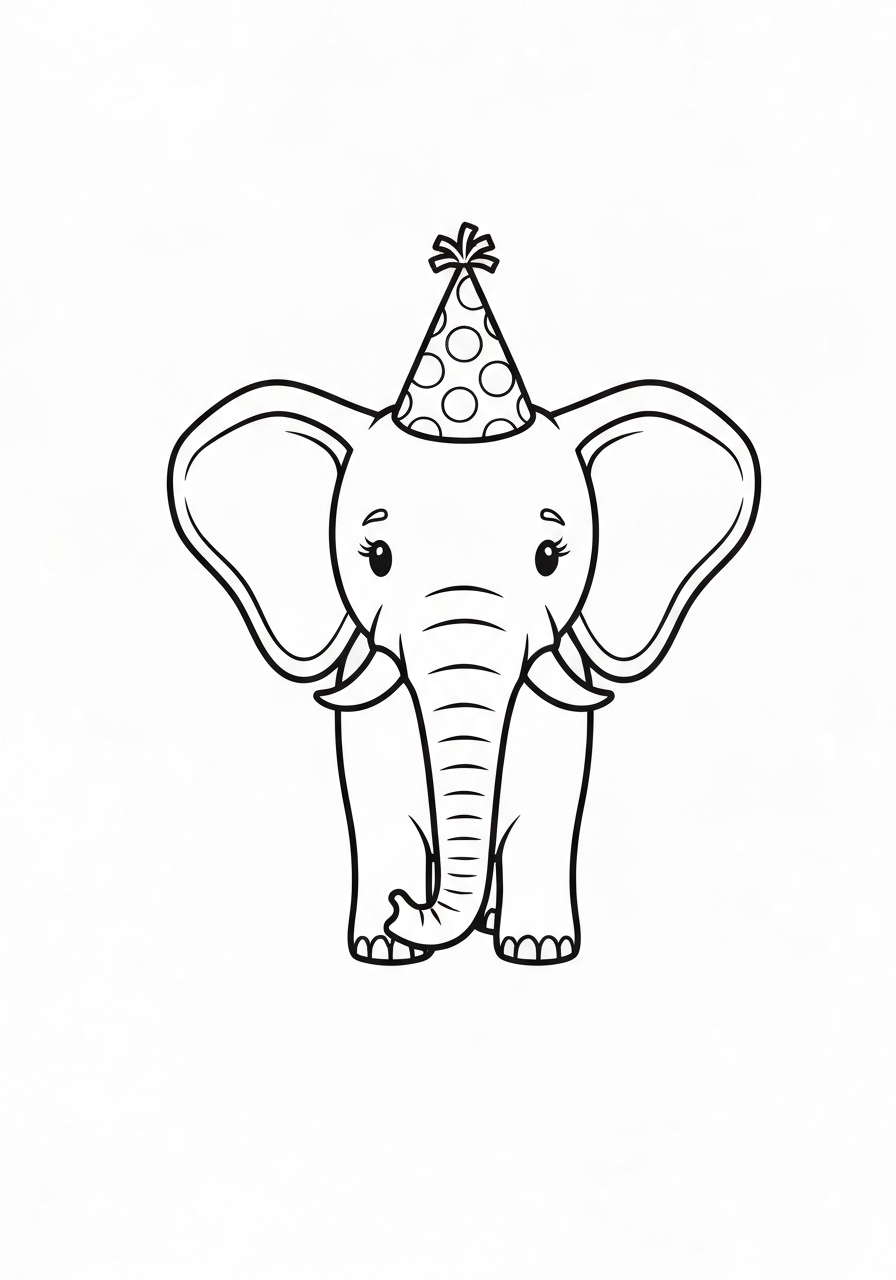 Elephant Wearing A Party Hat