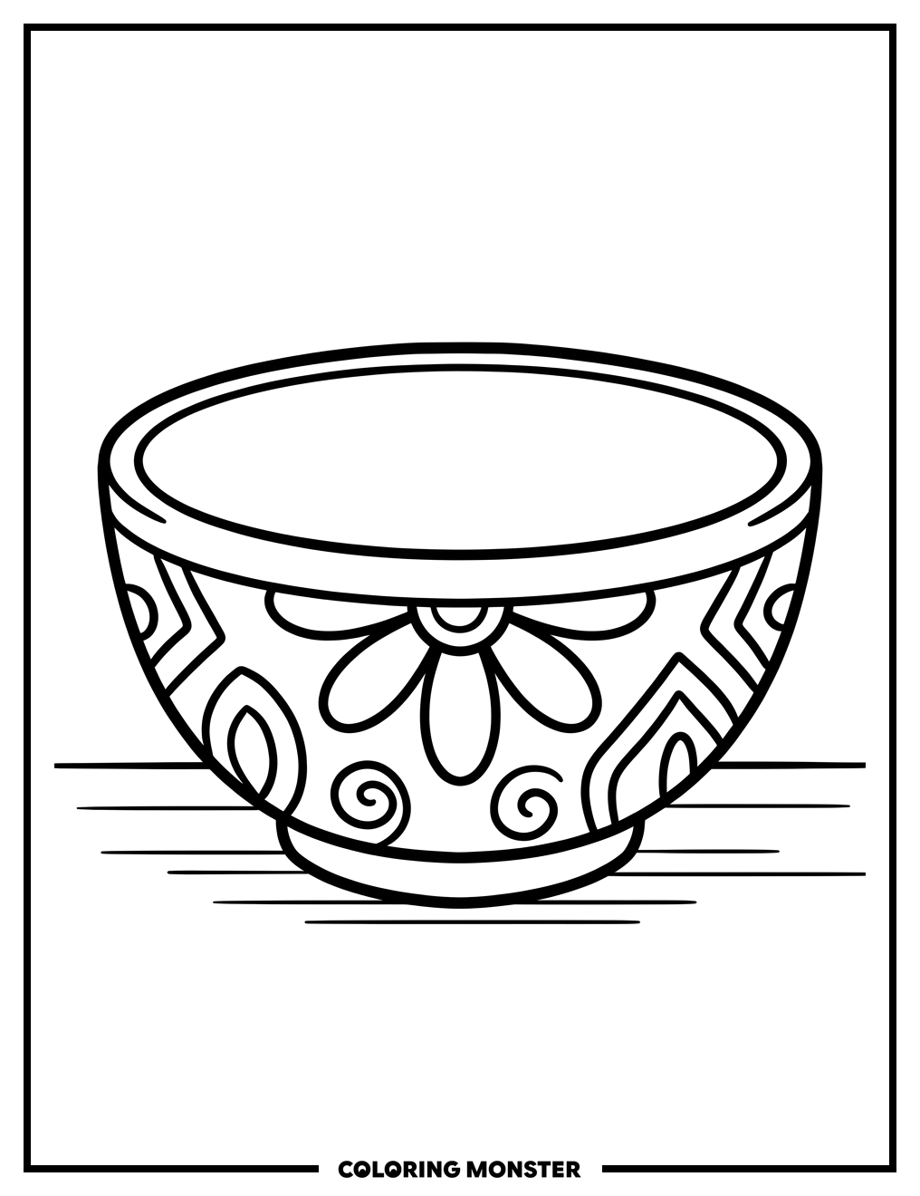 Empty Ceramic Bowl Coloring Page