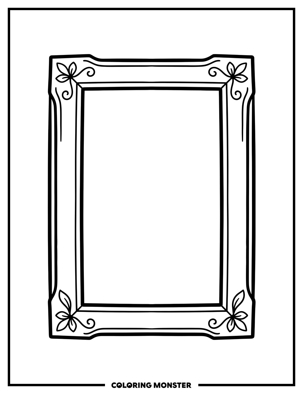 Empty Decorative Picture Frame Coloring Page