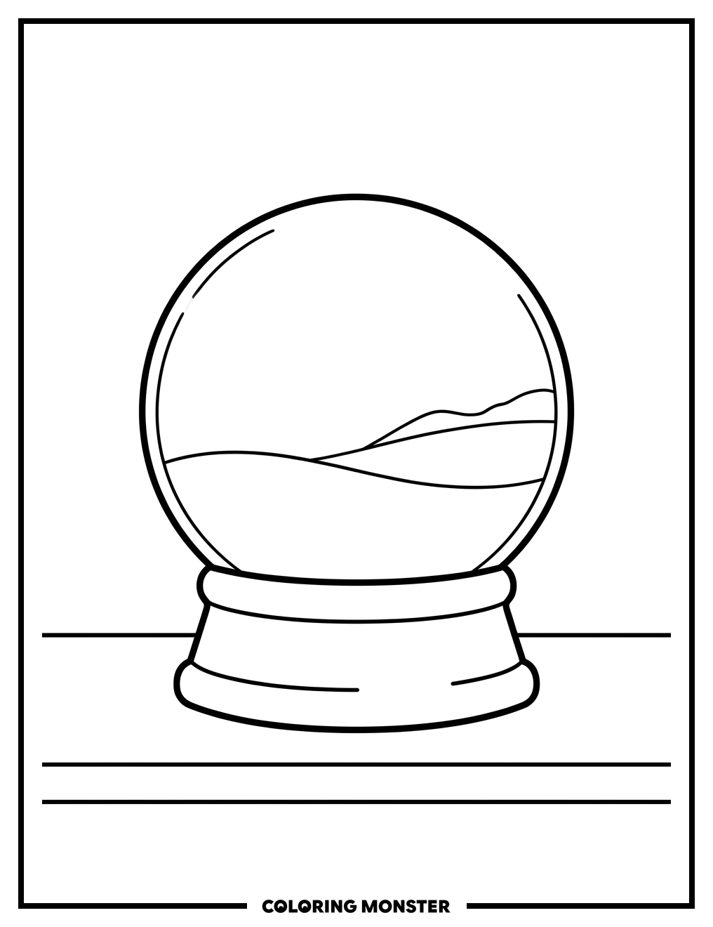 Empty Snow Globe Scene Coloring Page