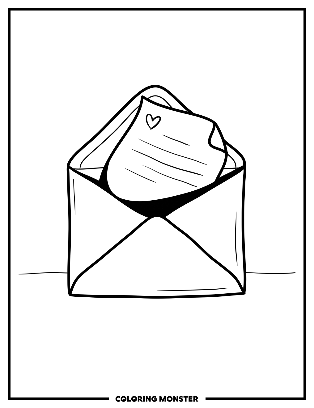 Envelope With Letter Coloring Page