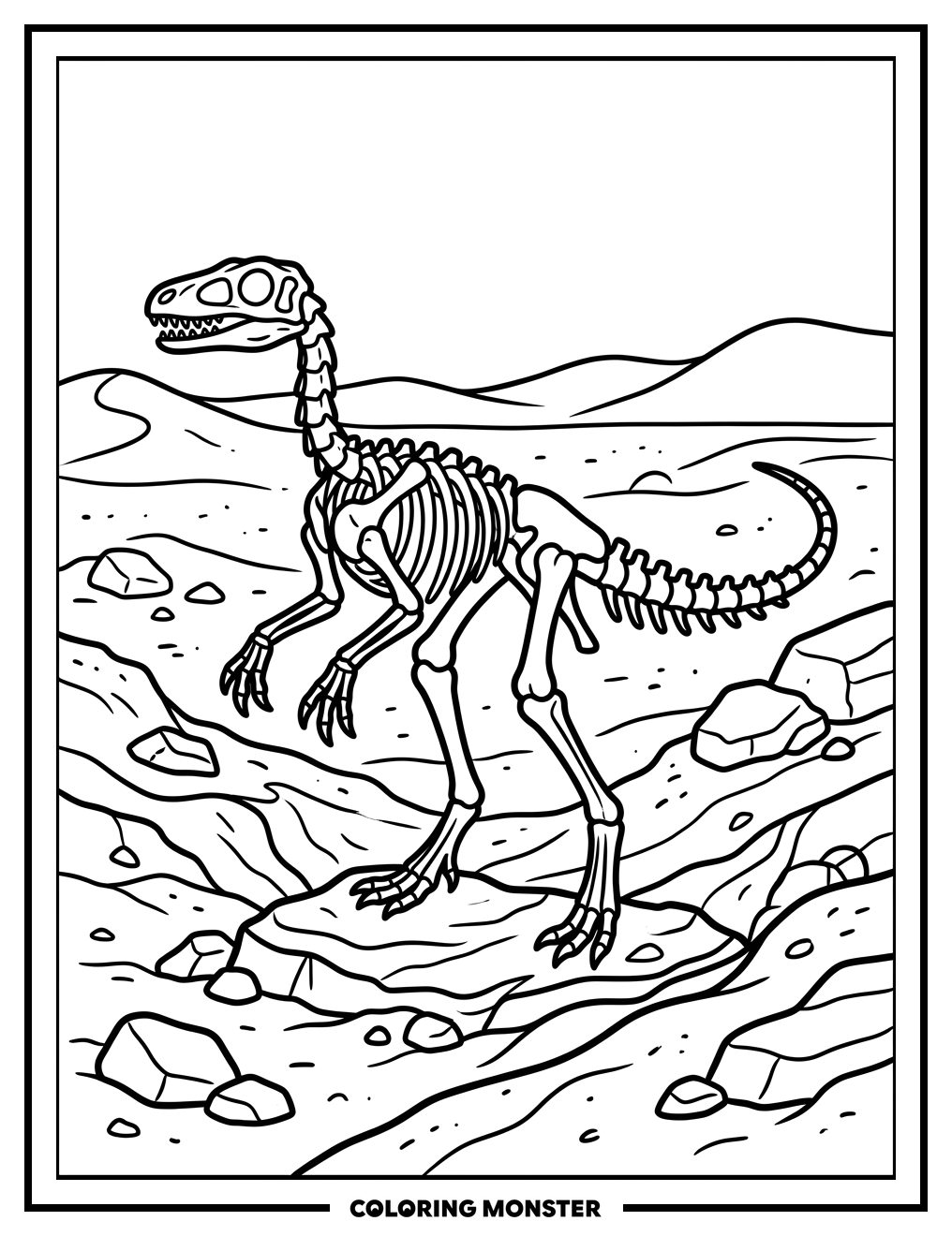 Eoraptor Dinosaur Skeleton Coloring Page