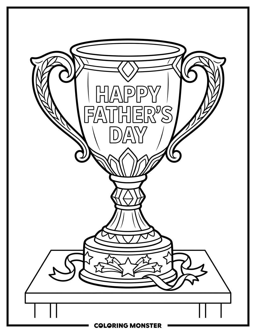 Father's Day Trophy Coloring Page