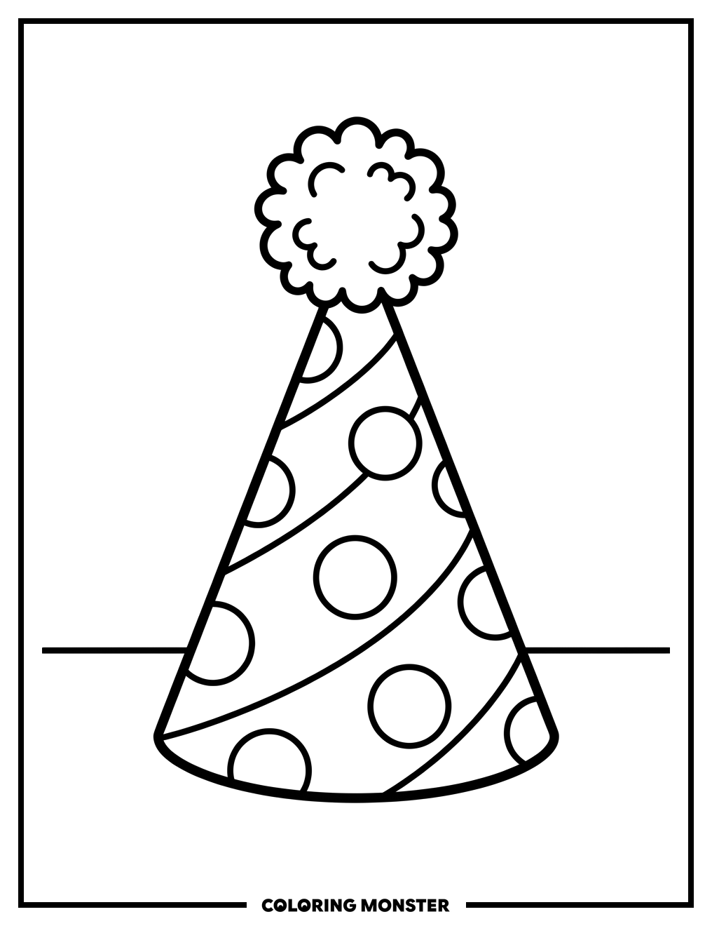Festive Birthday Party Hat Coloring Page