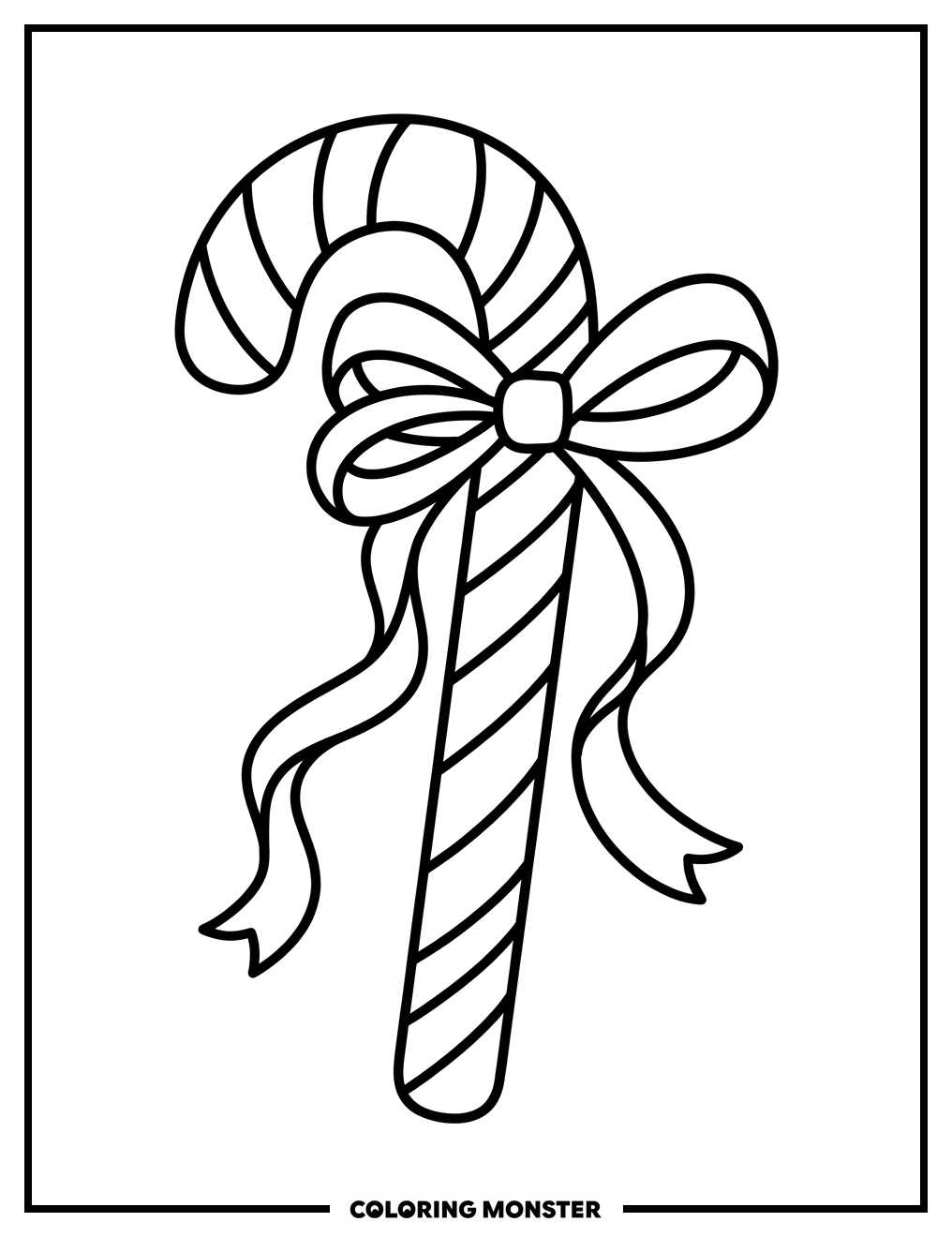 Festive Candy Cane Coloring Page