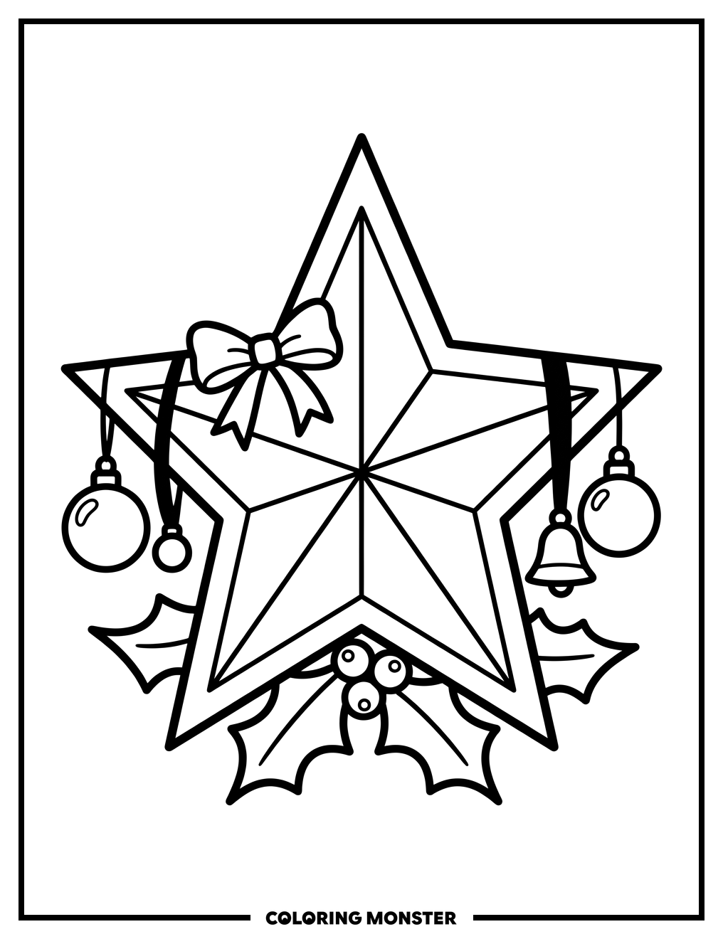 Festive Christmas Star Coloring Page