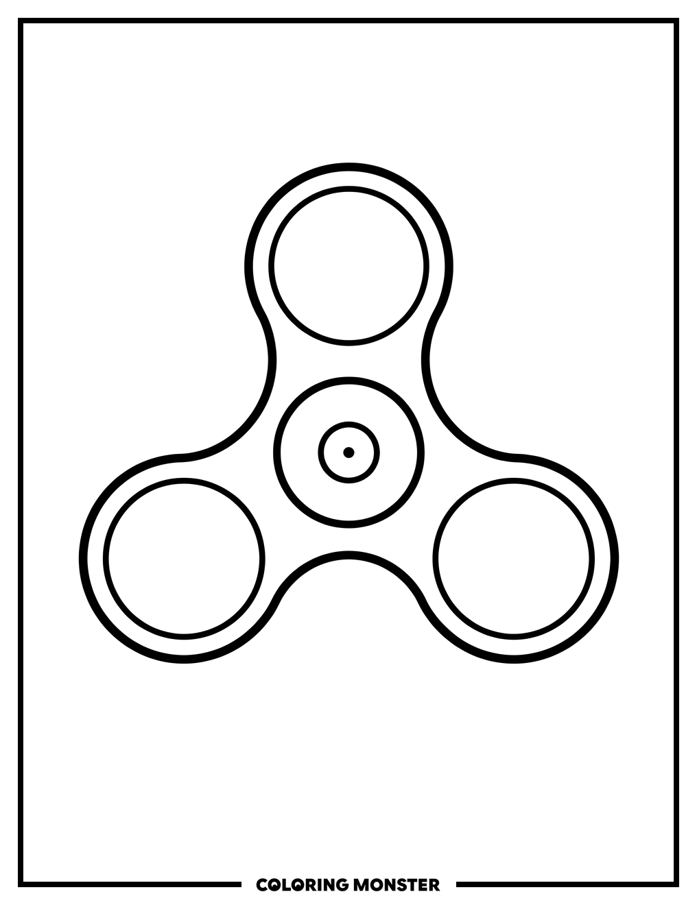 Fidget Spinner Top View Coloring Page