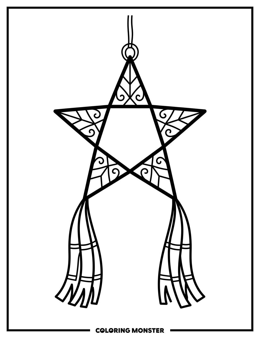 Filipino Parol Lantern Coloring Page
