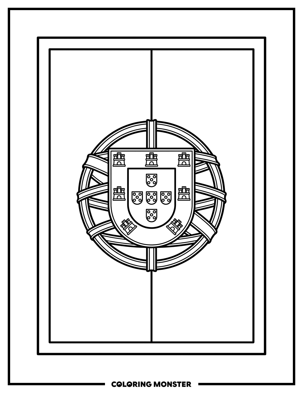 Flag of Portugal Coloring Page