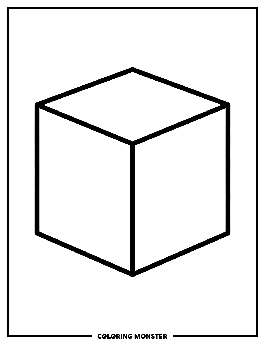 Floating Cube Coloring Page