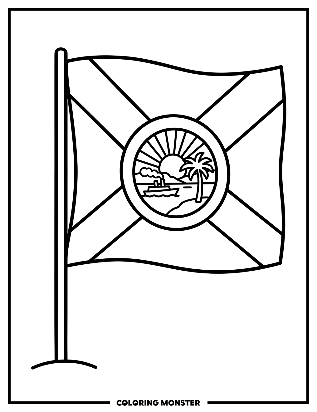 Florida State Flag Coloring Page